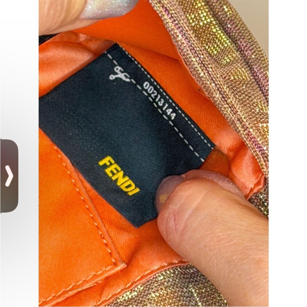 Fendi Gold & Pink Zucca Mia Pochette - Picture 5 of 9
